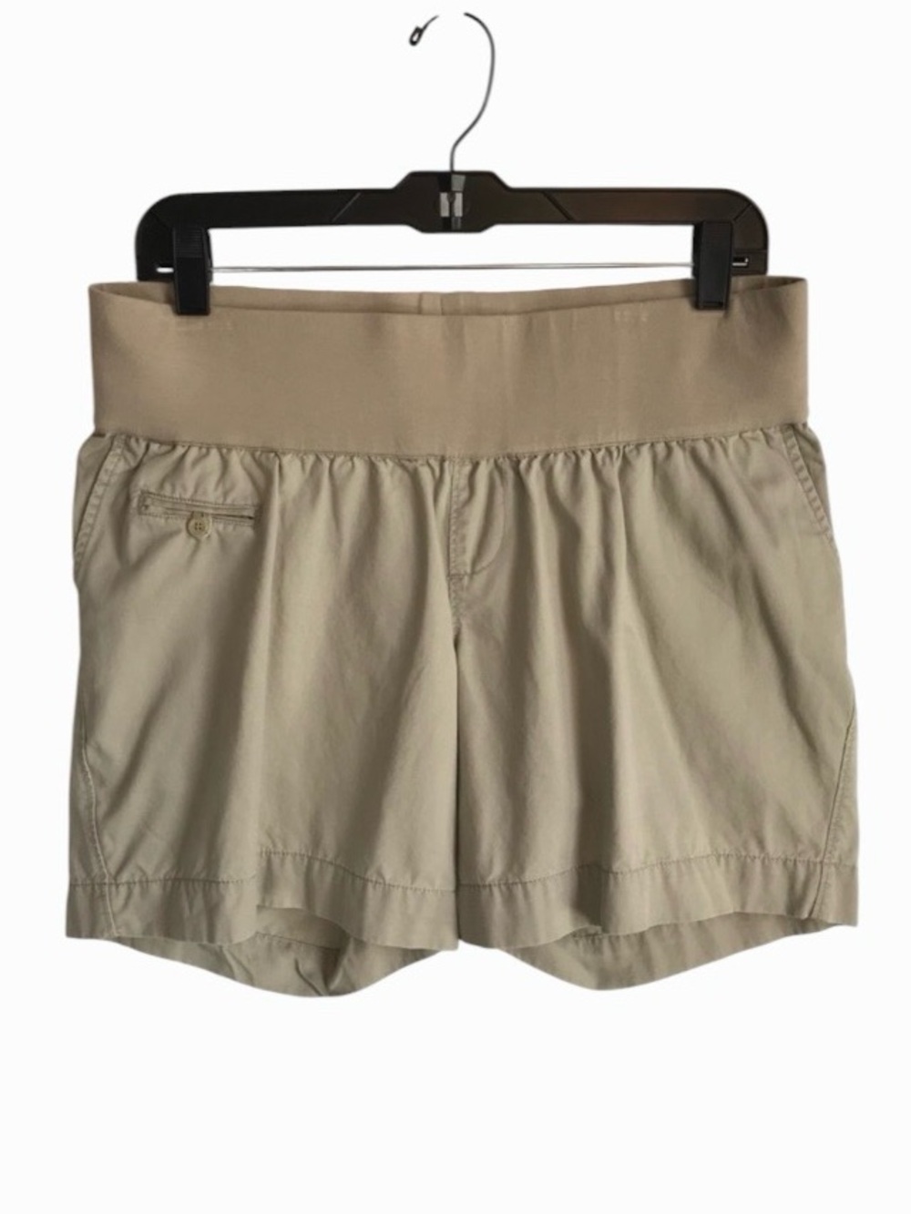Liz Lange Maternity Women’s S Tan Beige Stretch Wide Waistband Shorts in EUC